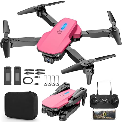 Mini Drone with Camera 1080P, Drone for Kids Boys Beginners, Foldable Drones, Gestures Selfie, One Key Start, 360° Flips, 2 Batteries Toy Gifts for Boys Black
