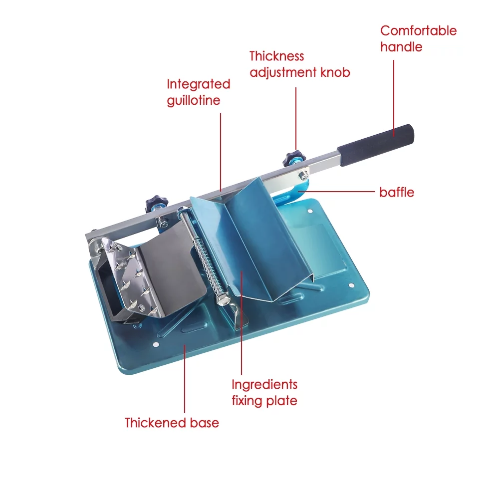 JahyShow Manual Frozen Meat Slicer - Stainless Steel Deli Cutter for Home and BBQ