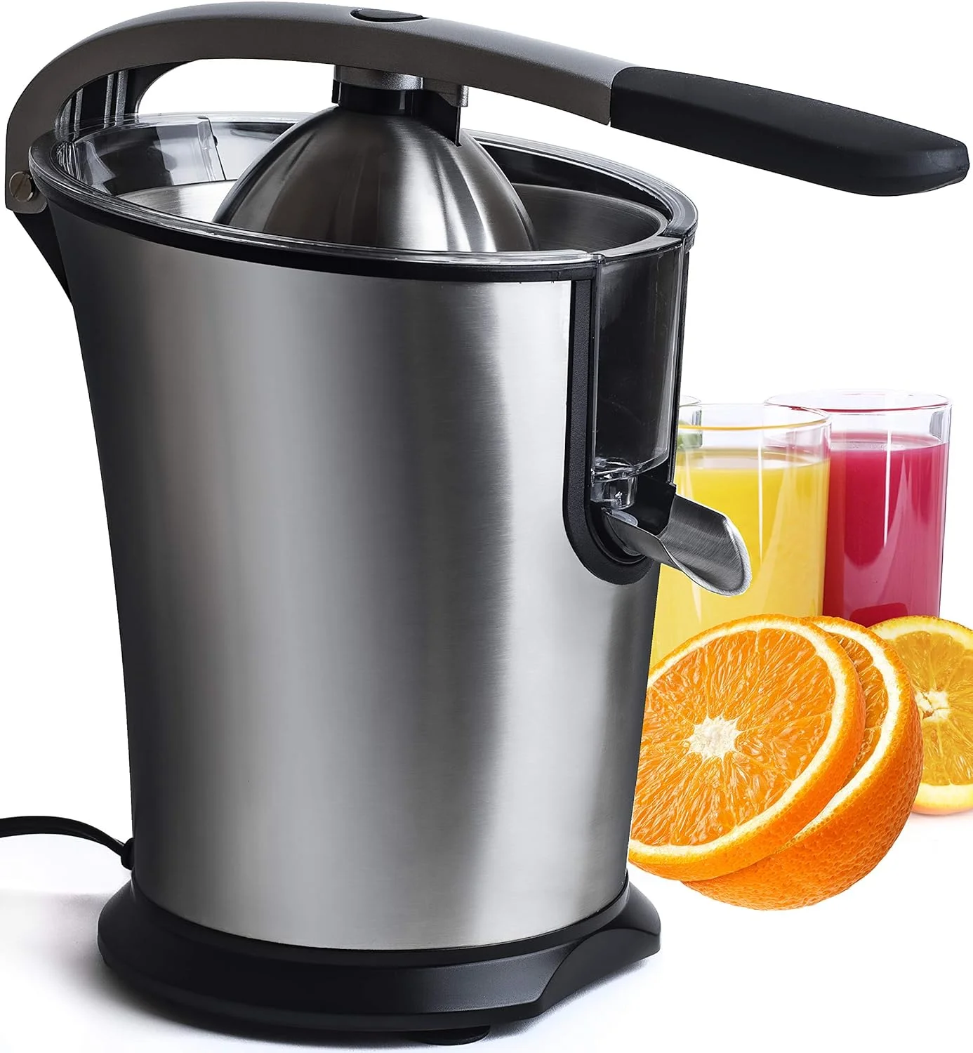 Electric Citrus Juicer Fruit Machines - Stainless Steal Electric Citrus Juicers Machine Fruit Squeezer Orange Lemon Lime Electric Citrus Juicers Extractor With Anti - Drip Citrus Press 300 Watt Motor