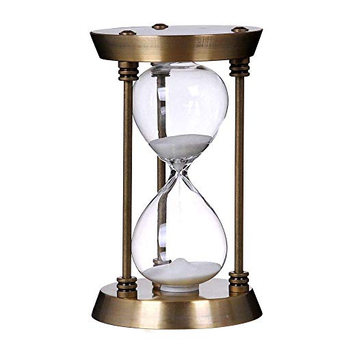 Bellaware 60 Minute Metal Hourglass Sand Timer, Decorative Large Size Sand Clock (Bronze)
