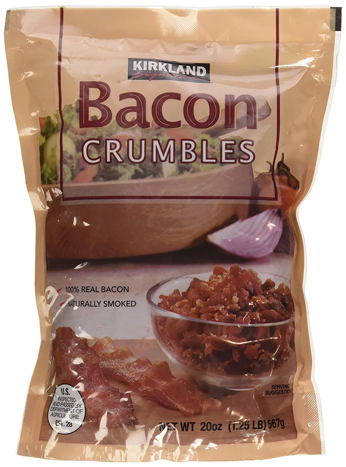 [4 Packs] Crumbled Bacon Bits, 20 oz (1.25 lb) 567 g, 100% Real Bacon. Naturally Smoked.