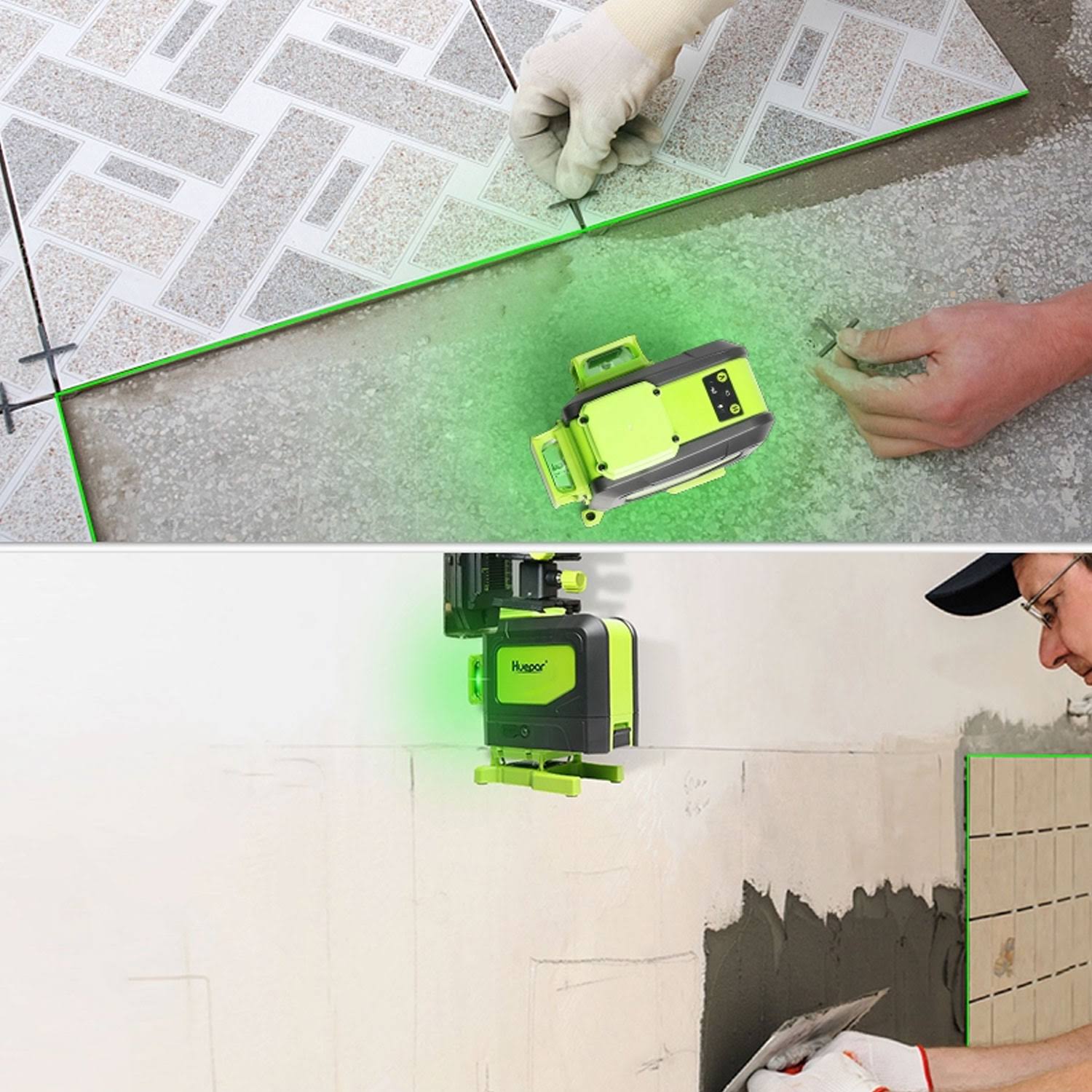 Huepar 904DG Remote Control 16 Line 360 Degree Self Leveling Green Laser Level