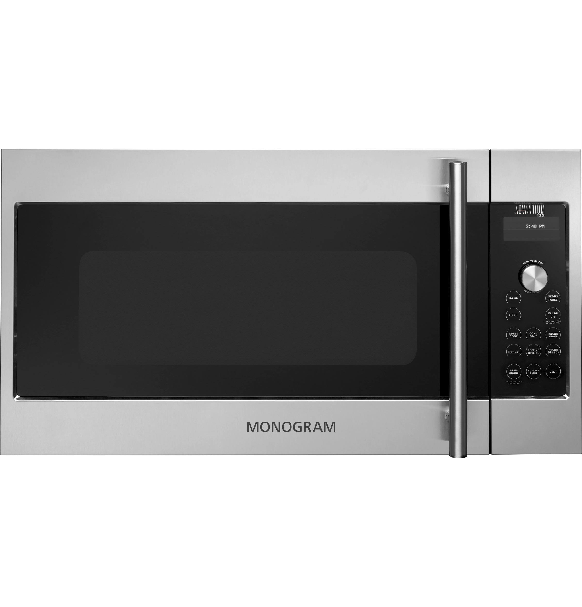 Monogram Advantium ZSA1202JSS 900W Built-In Convection Microwave and Grill and Exhaust System - 1.7 cu ft - Black/Stainless Stee