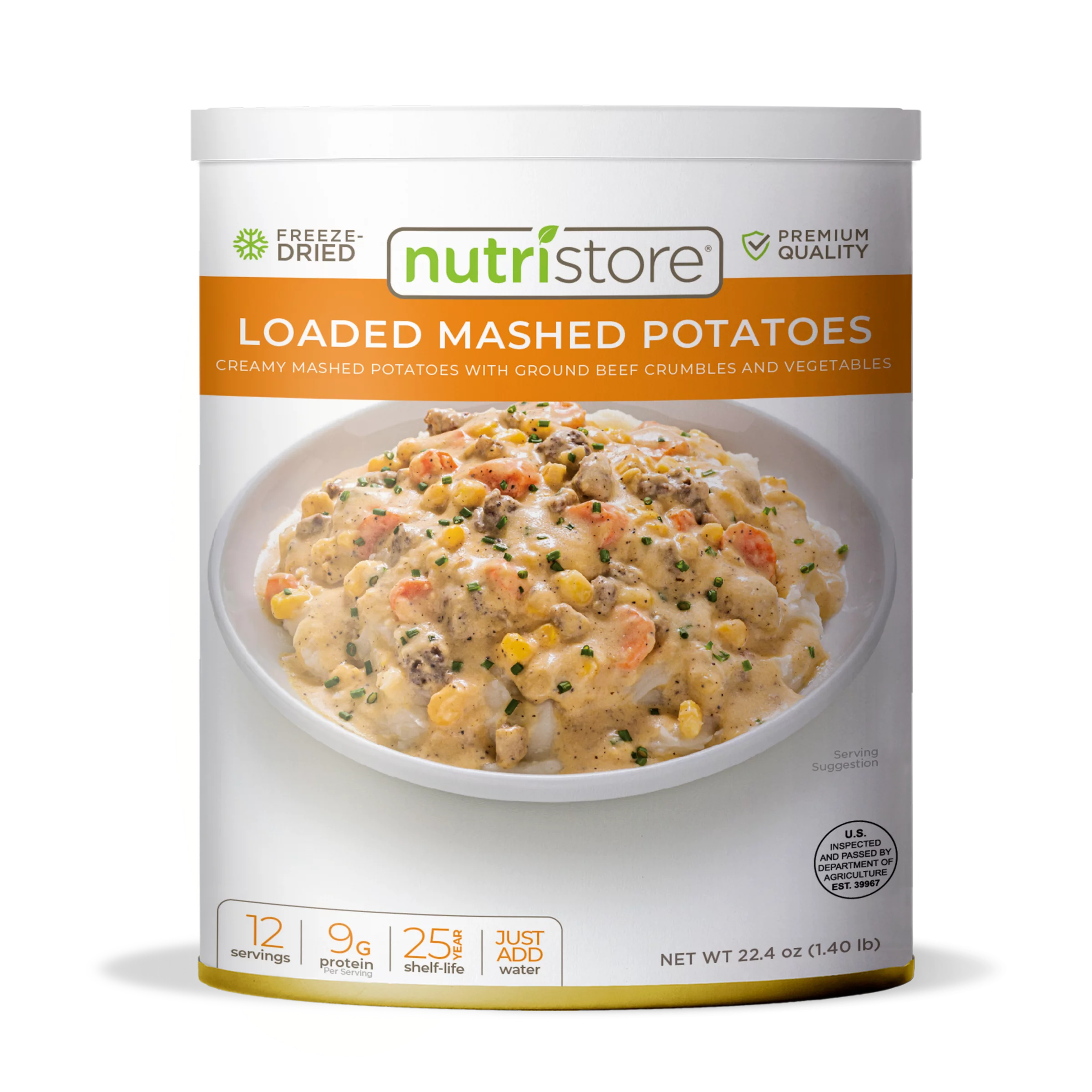 Nutristore Freeze-Dried Loaded Mashed Potatoes No. 10 Can