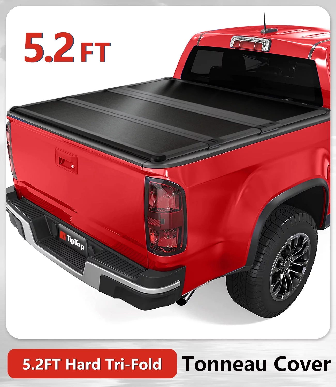 TIPTOP Tri-Fold Hard Tonneau Cover Truck Bed FRP On Top For 2015-2023 Colorado / Canyon 5.2ft Bed (61.7