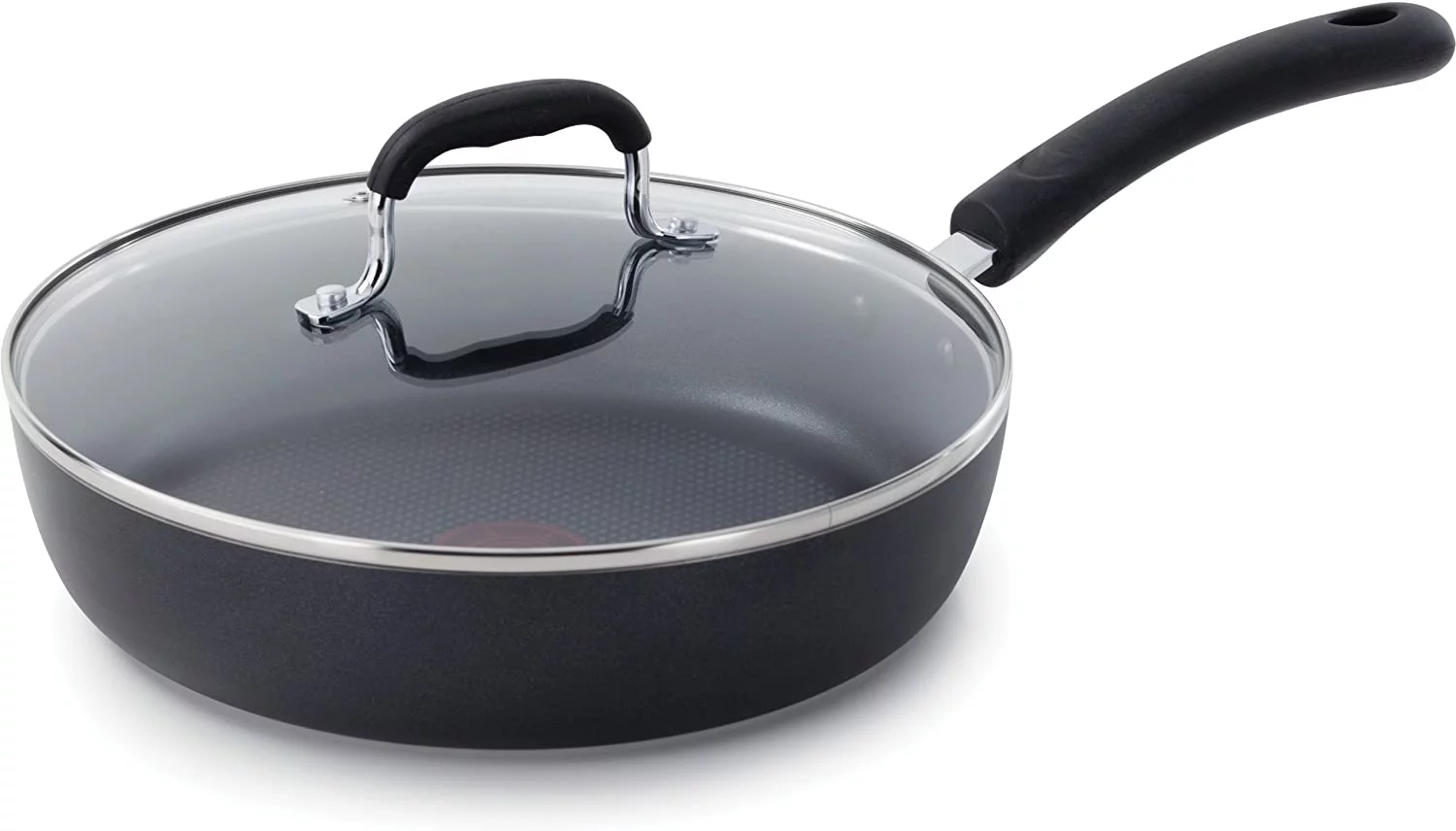 T-fal E93897 Dishwasher Safe Cookware Fry Pan with Lid, 10-Inch, Black