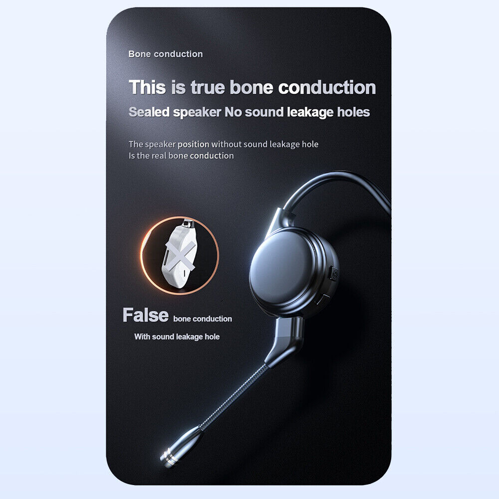 Bluetooth 5.0  Wireless Bone Conduction Headsets Open Ear Headphones MIC