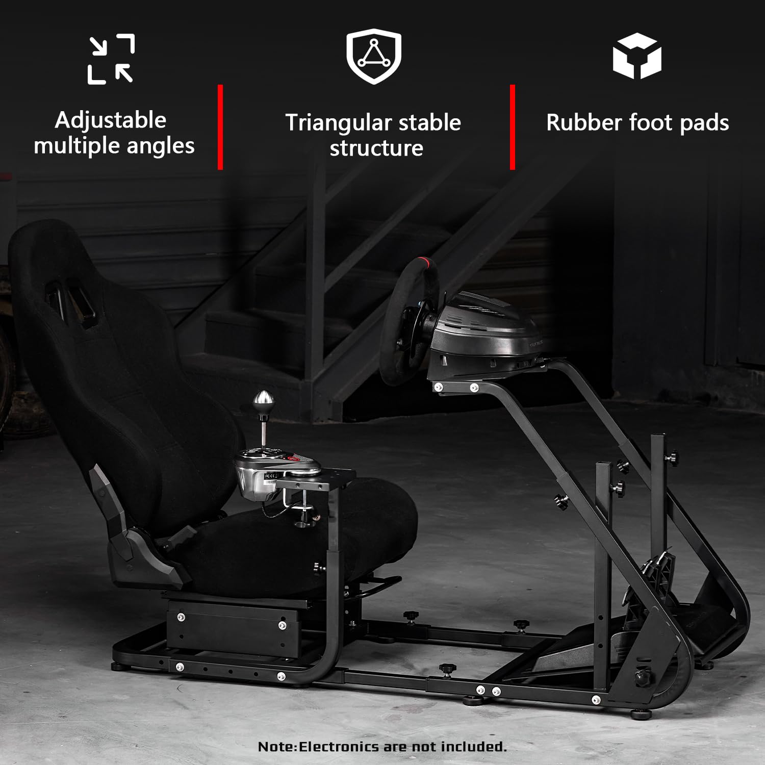 Dardoo G29 Racing Simulator Cockpit with Ergonomic Gaming Seat Fit for Logitech/Thrustmaster/Fanatec G25 G27 G923 T150,Steering Wheel Stand Mountable Monitor Mount,Not Include Wheel, Pedal and Shifter