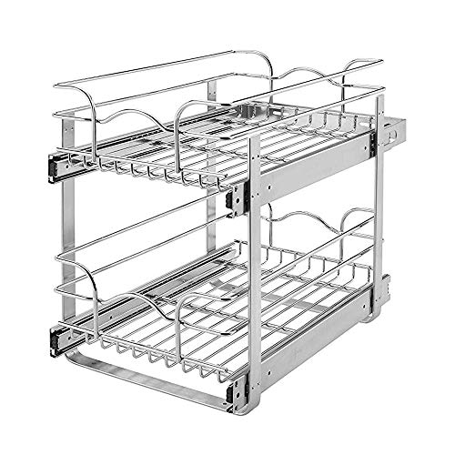 Rev-A-Shelf - 5WB2-1218-CR - 12 in. W x 18 in. D Base Cabinet Pull-Out Chrome 2-Tier Wire Basket
