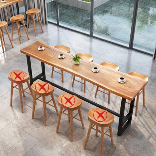 Industrial Bar Counter Table,Solid Wood Bar Top Table Long Narrow Bar Table,Live Edge Kitchen Dining Table,Rectangular Bar Height Pub Table Rustic Counter Top Table,No Stool 160cm(63in) long