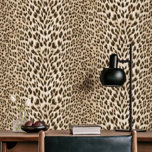 Realistic Leopard Textured Wallpaper, 17.3