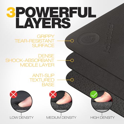 ActiveGear Large Exercise Mat for Home Workout | Workout Gym Flooring for Home Gym | Rubber Workout Mat - 6 x 4 ft