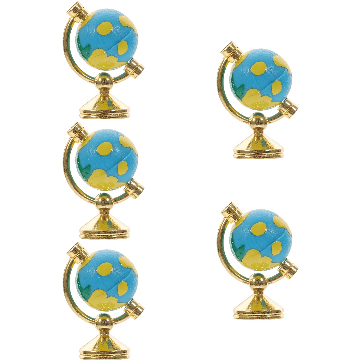 Globe Model Ornamental Mini Resin Miniature Dollhouse Supplies Scene Models Set of 5