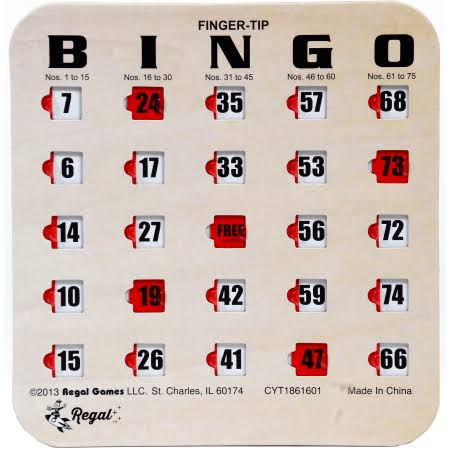 Regal Games 100 Woodgrain / Tan Fingertip Shutter Slide Bingo Cards, Beige