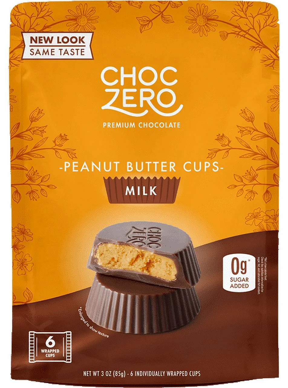 ChocZero, Milk Chocolate Peanut Butter Cups, 3 oz Pack of 3