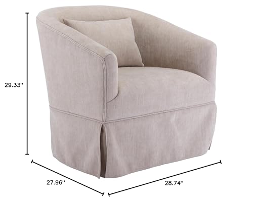 Swivel Accent Chairs Set of 2-360-Degree Swivel Armchair with Skin-Friendly Gradient Linen Fabric, Comfort Barrel Accent Chair for Bedroom Living Room, Blue