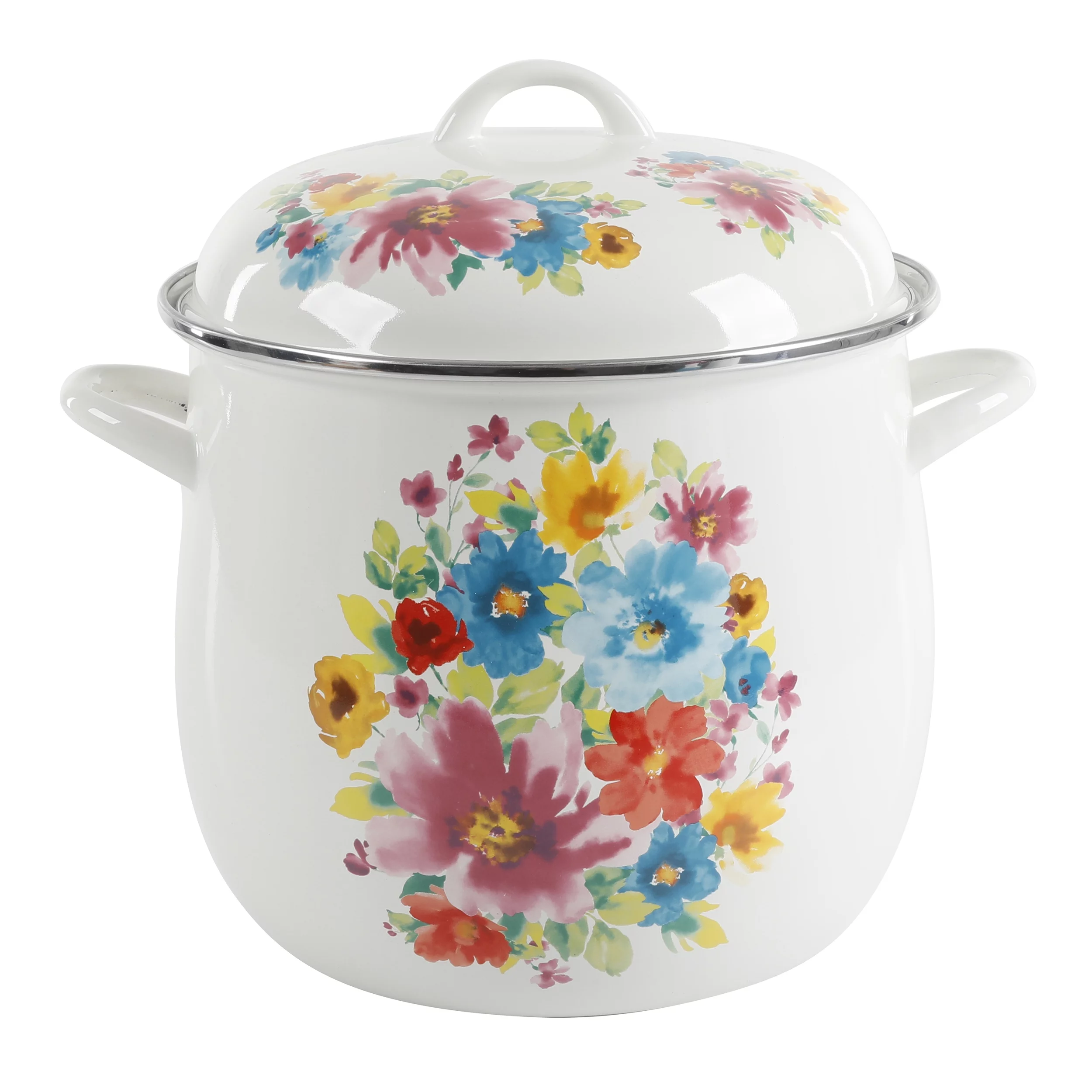 The Pioneer Woman Breezy Blossom Enamel-on-Steel 12-Quart Stock Pot