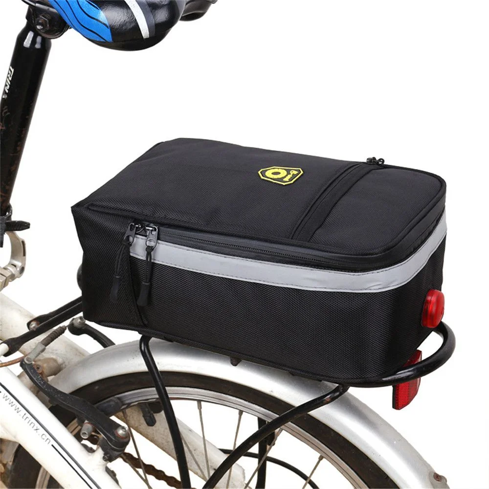 High-capacity Bicycle Accessories Camping Sports Front Trunk Pannier Bike Rear Carrier Bag Luggage Bag Bicycle Rack Pack REFLECTIVE BLACK