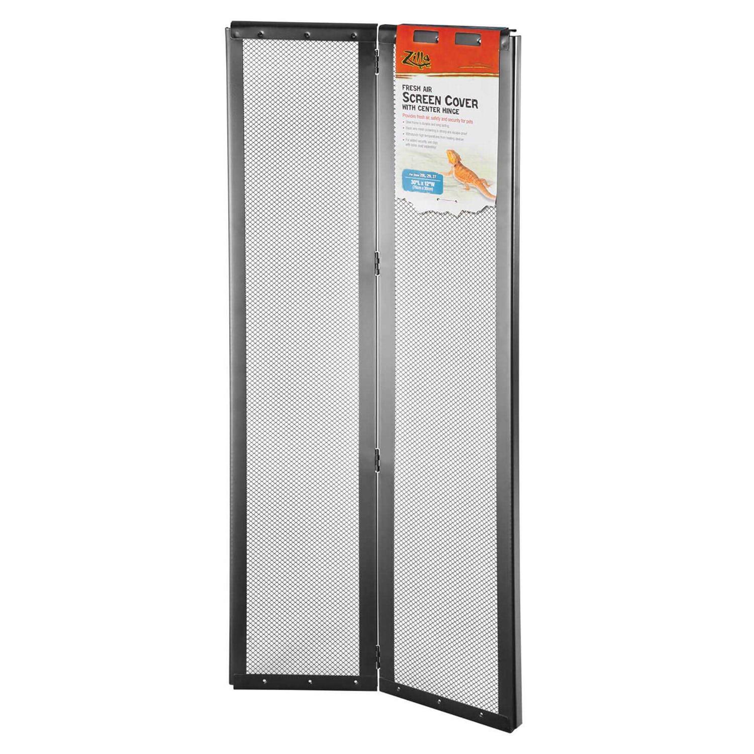 Zilla Fresh Air Screen Cover with Center Hinge 30 x 12 - Pet Supplies online store