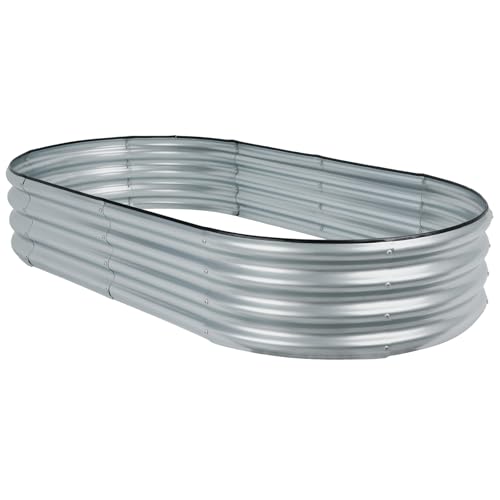 LINEX Galvanized Raised Garden Bed 4x2x1 ft, Metal Raised Garden Beds Outdoor Planter Boxes Clearance for Gardening Vegetables Flowers Herbs Above Ground