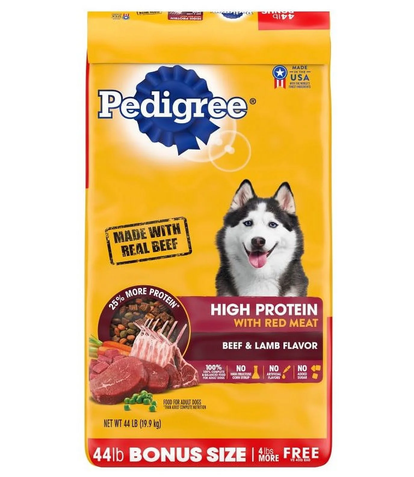 Pedigree High-Protein Adult Dry Dog Food Beef and Lamb Flavor Dry Dog Food, 44 lb.