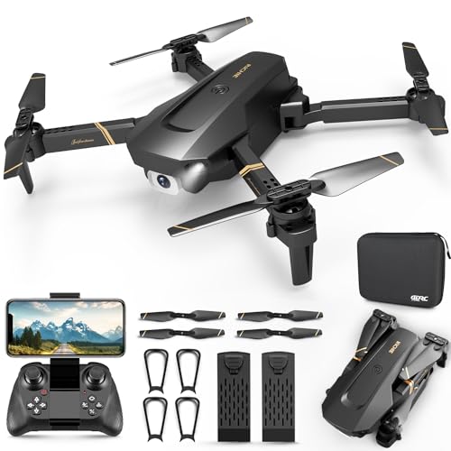 4DRC V4 Drone with Camera 1080P FPV Foldable Mini Drone for beginners adults, Gravity Control, Auto-Follow, Trajectory Flight,One Key Take Off, 2 Batteries, Drones for Kids