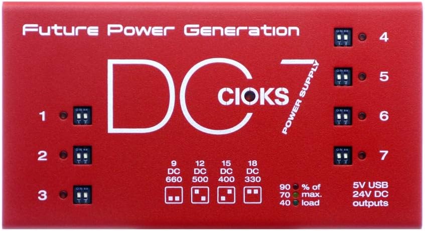 CIOKS DC7 Future Power Generation 9V / 12V / 15V / 18V DC Universal Power Supply with 7 Isolated Outputs and 5V USB Outlet for Effect Pedals