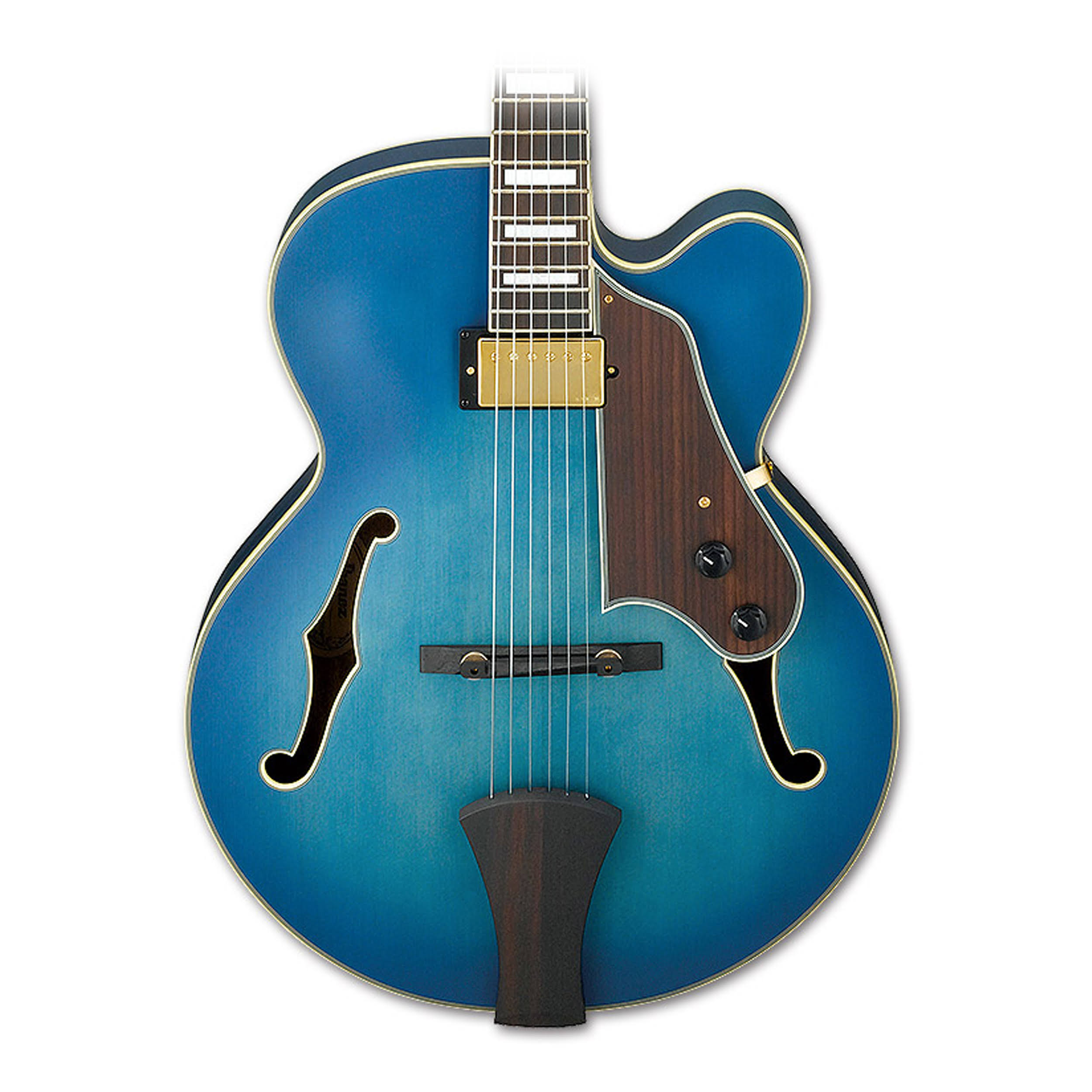 Ibanez AFJ91-JLF Artcore Expressionist Hollowbody Jet Blue Burst Flat