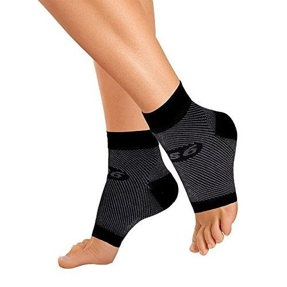 OrthoSleeve FS6 Compression Foot Sleeve (One Pair) for Plantar Fasciitis, Heel Pain, Achilles Tendonitis and Swelling