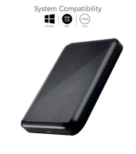 1TB Ultra Slim Portable External Hard Drive USB 3.1 Type C HDD Storage for PC, Mac, Laptop, PS4, Xbox one (1TB)