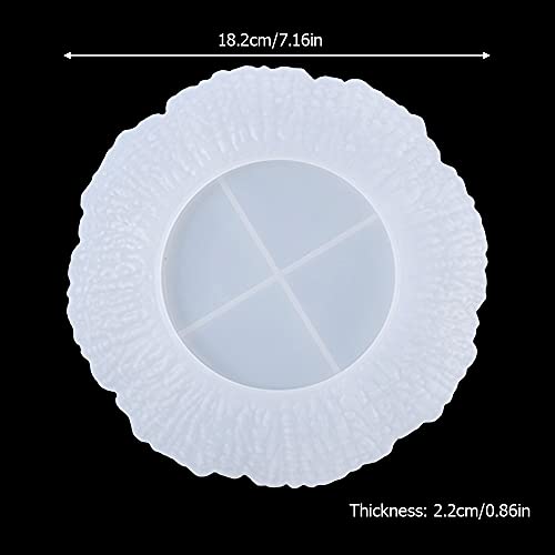 Irregular Tray Mold with Sunlight Edges Round Fruit Tray Silicone Epoxy Casting Mould for Resin DIY Jewelry Plate Trinket Candy Dish Wood Texture Serving Board Home Decor Craft Gift