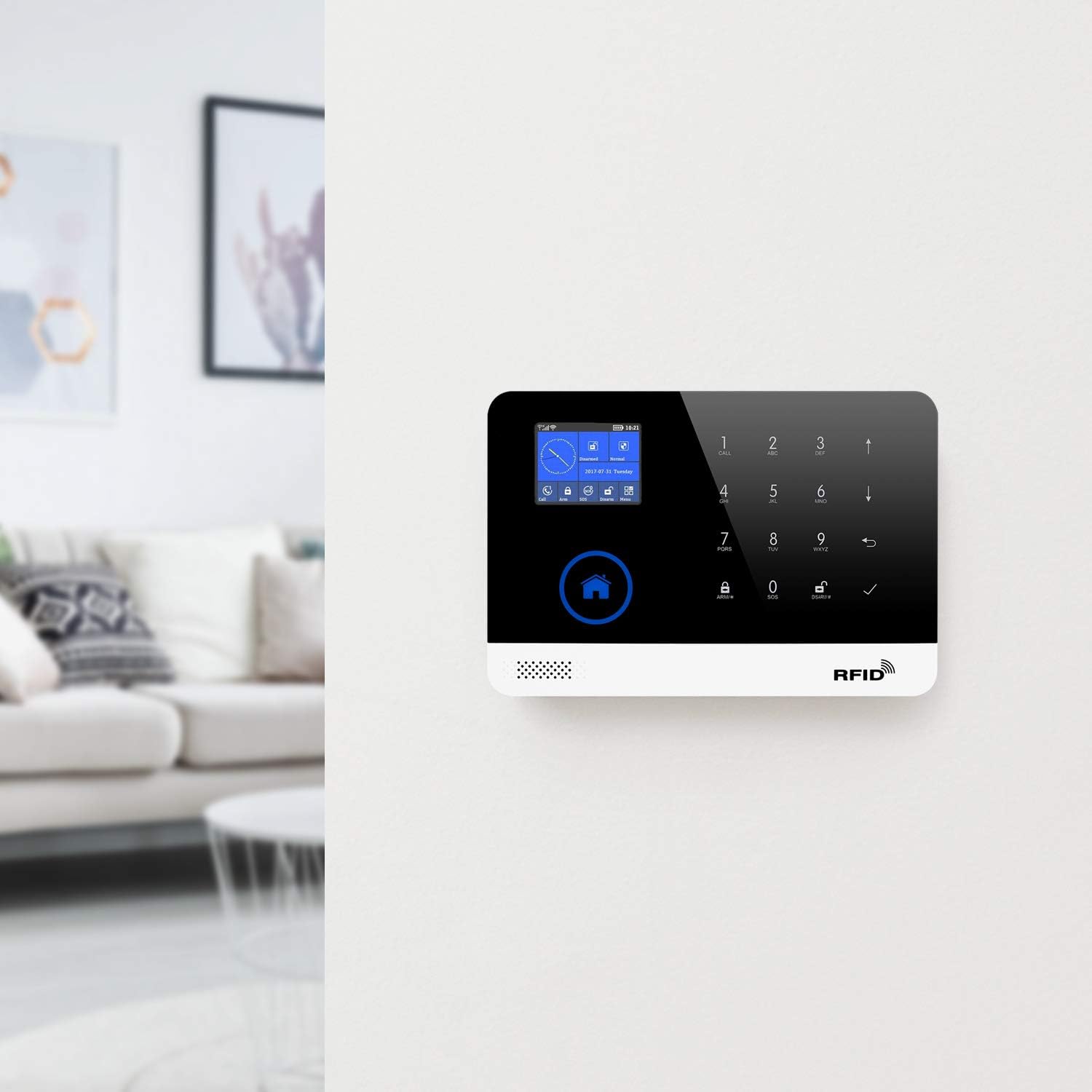 Alarm Security System,Wireless DIY Burglar Alarm 18 Piece Kit with GSM and WiFi APP Control for Home Office & Shop - Compatible with Alexa and Google Assistant