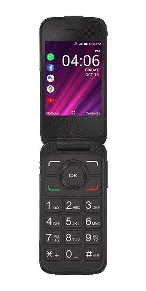 Alcatel My Flip 2 | Prepaid Flip phone | TCL Tracfone | Black - 4 GB | Brand New