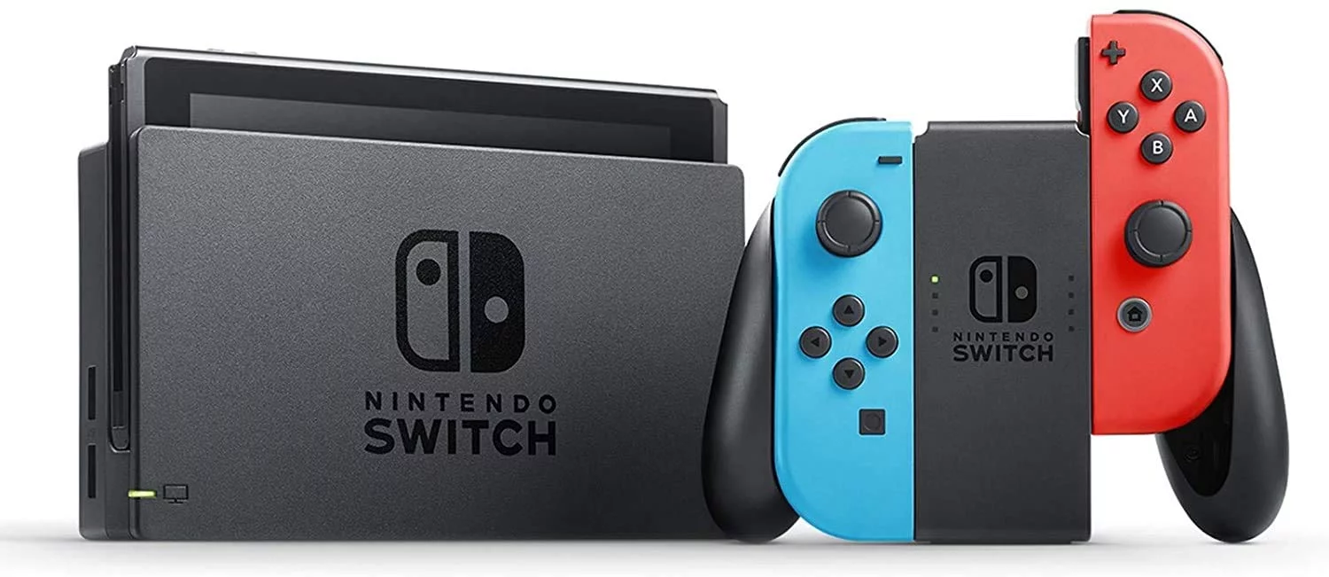 Newest Nintendo Switch 32GB Console with Neon Blue and Neon Red Joy-Con, 6.2