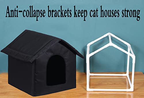 Outdoor Cat House Cat House for Outdoor and Indoor Use - Waterproof Shelter for Cats, Dogs, and Feral Animals (Brown, M)