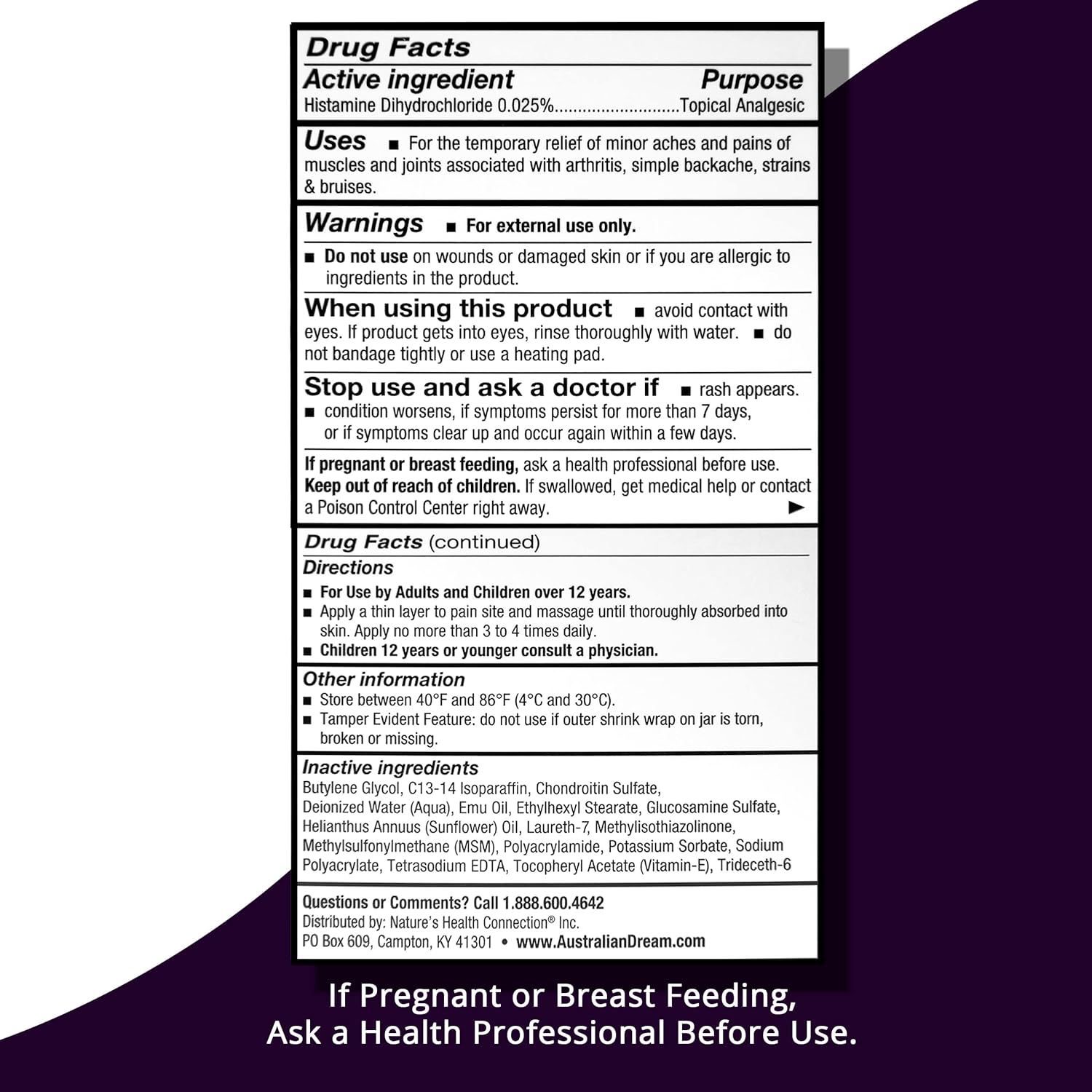 Australian Dream Arthritis Pain Relief Cream - for Muscle Aches or Back Pain - 4 Oz Jars (2 Pack) Pack of 2