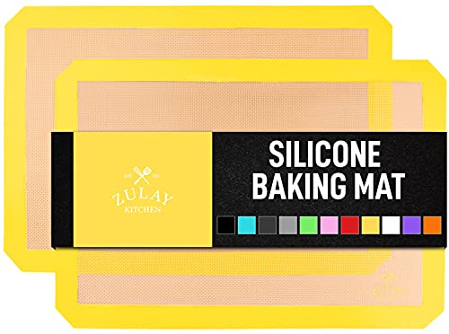 Zulay Kitchen (2 Pack) Silicone Baking Mat Sheet Set - Reusable Baking Mat Nonstick - Half Sheet Baking Mat For Oven