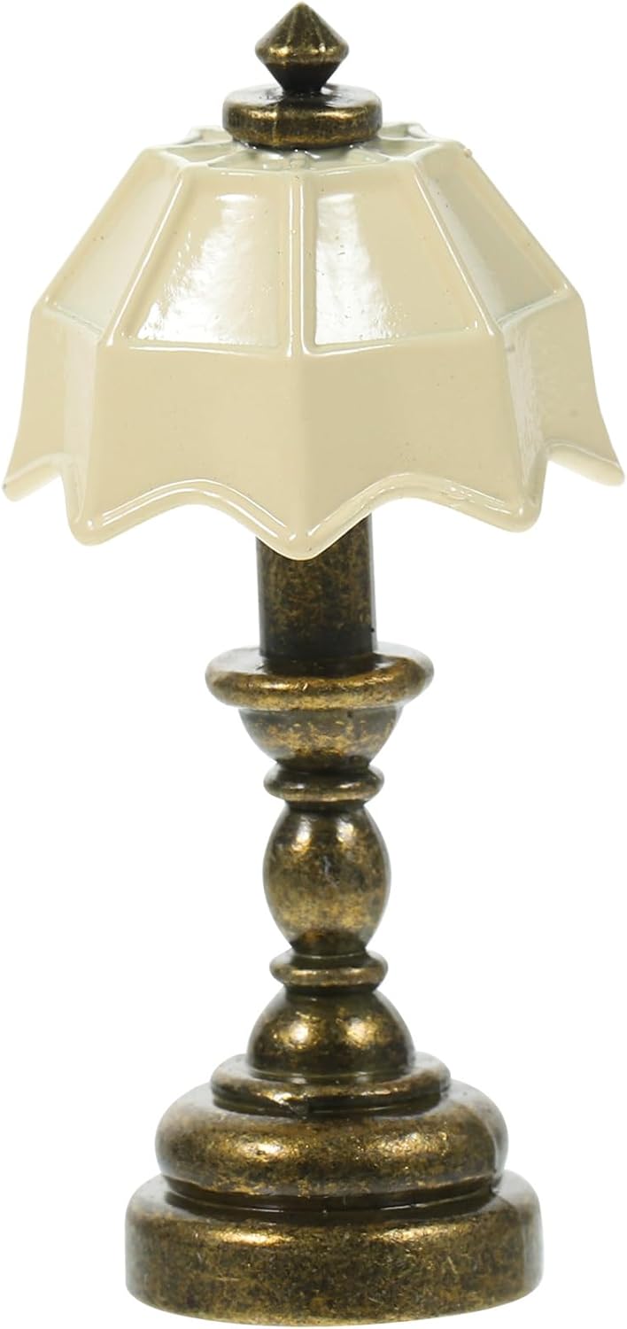 MAGICLULU Metal Table Lamp Dollhouse Miniature Lamps Led Desk Lamps Mini Light 3pcs Dollhouse Bedside Table Led Lamp Model 1/12 Dollhouse Decor Furniture Accessories White Vintage Decor