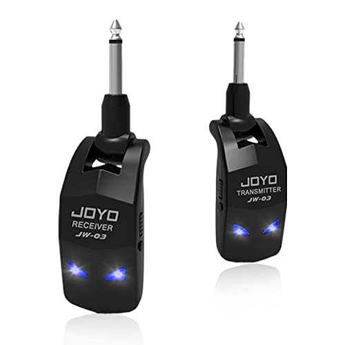 JOYO Wireless Guitar System 5.8GHz Wireless Guitar Transmitter Receiver with Charging Box 4 Signal Channel for Guitar Bass Electric Instruments (JW-06)
