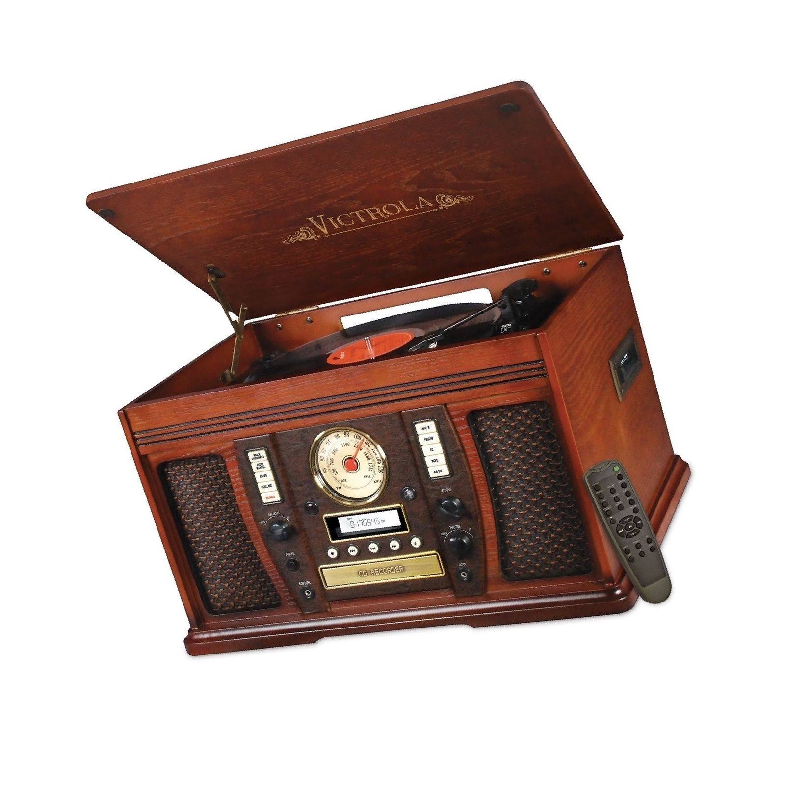 Victrola Aviator 7-in-1 Wooden Turntable with Bluetooth