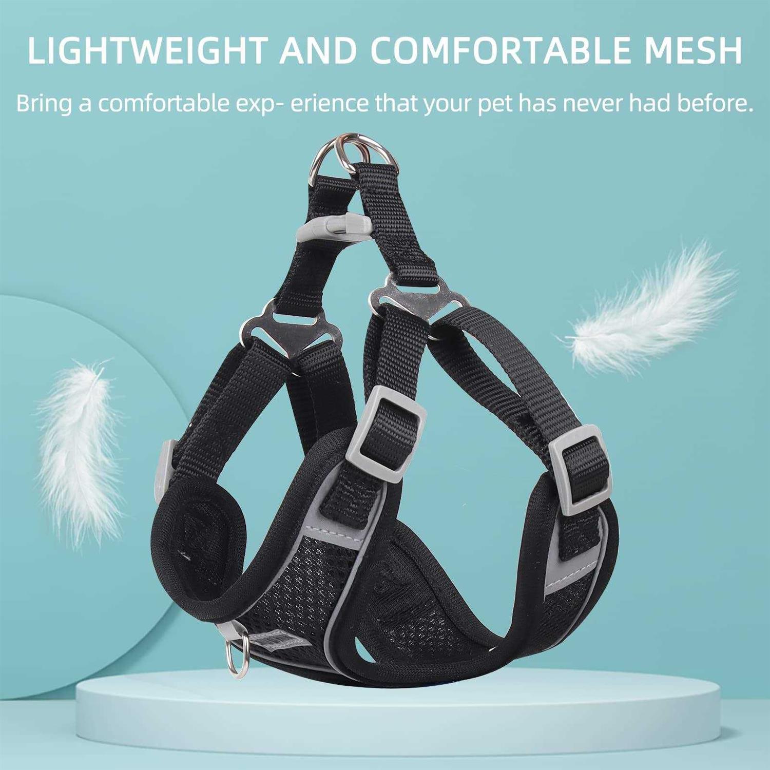 rennaio Dog Harness No Pull, Adjustable Puppy Harness with 2 Leash Clips, Ultra Padded Dog Vest Harness, Reflective Dog Harness and Leash - Pet Supplies online store