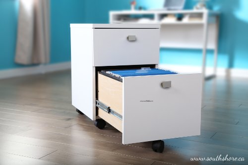 South Shore (SOUCS) South Shore 2-Drawer Mobile File Cabinet on Casters, Pure White