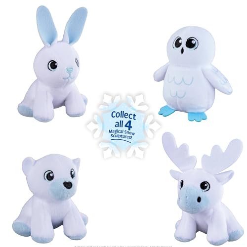 The Elf on the Shelf Noorah Snow Sculpture Surprise – Arctic Fox Storage Toy with 1 Mystery Plush Animal Inside – Collectible Mini Snow Bunny, Owl, Moose, or Bear – Holiday Stocking Stuffer for Kids