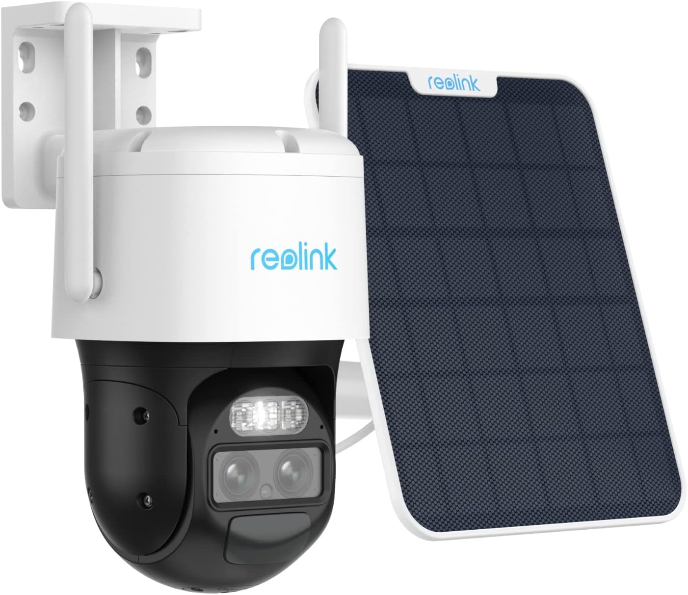 REOLINK Security Cameras Wireless Outdoor, Pan Tilt, Auto Tracking, 6X Hybrid Zoom, Solar Powered with 2K Color Night Vision, 2.4/5GHz WiFi, Local Storage, No Monthly Fee, Trackmix+Solar Panel