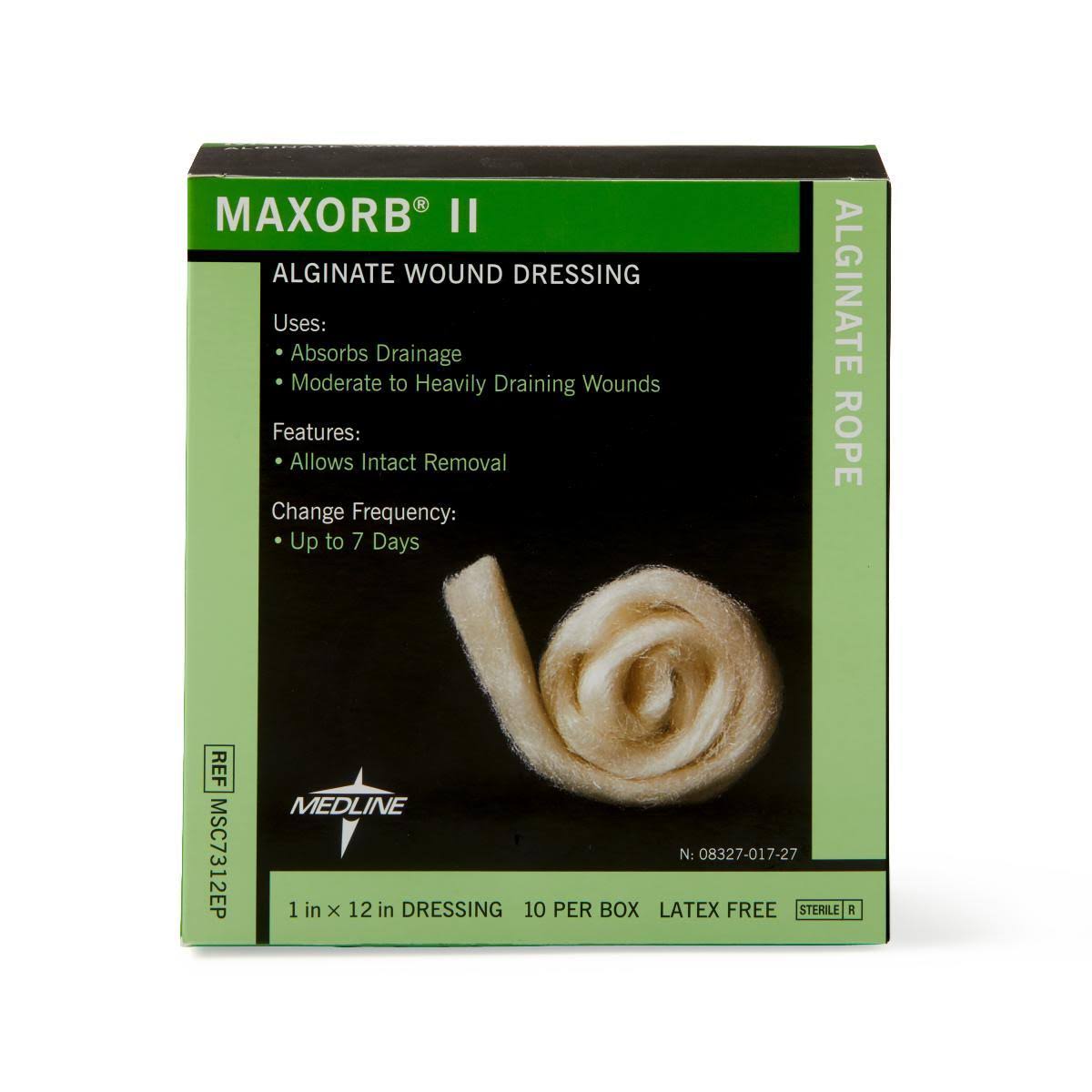 Medline Maxorb II Alginate Rope Dressings - 1x22X18x22-50 per Case