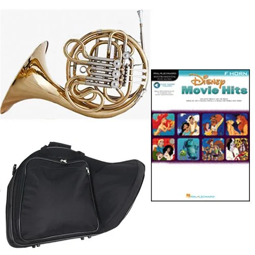 Band Directors Choice Double French Horn Key of F/Bb - Disney Movie Hits for French Horn Pack; Includes Intermediate French Horn, Case, Accessories & Disney Movie Hits for French Horn Book
