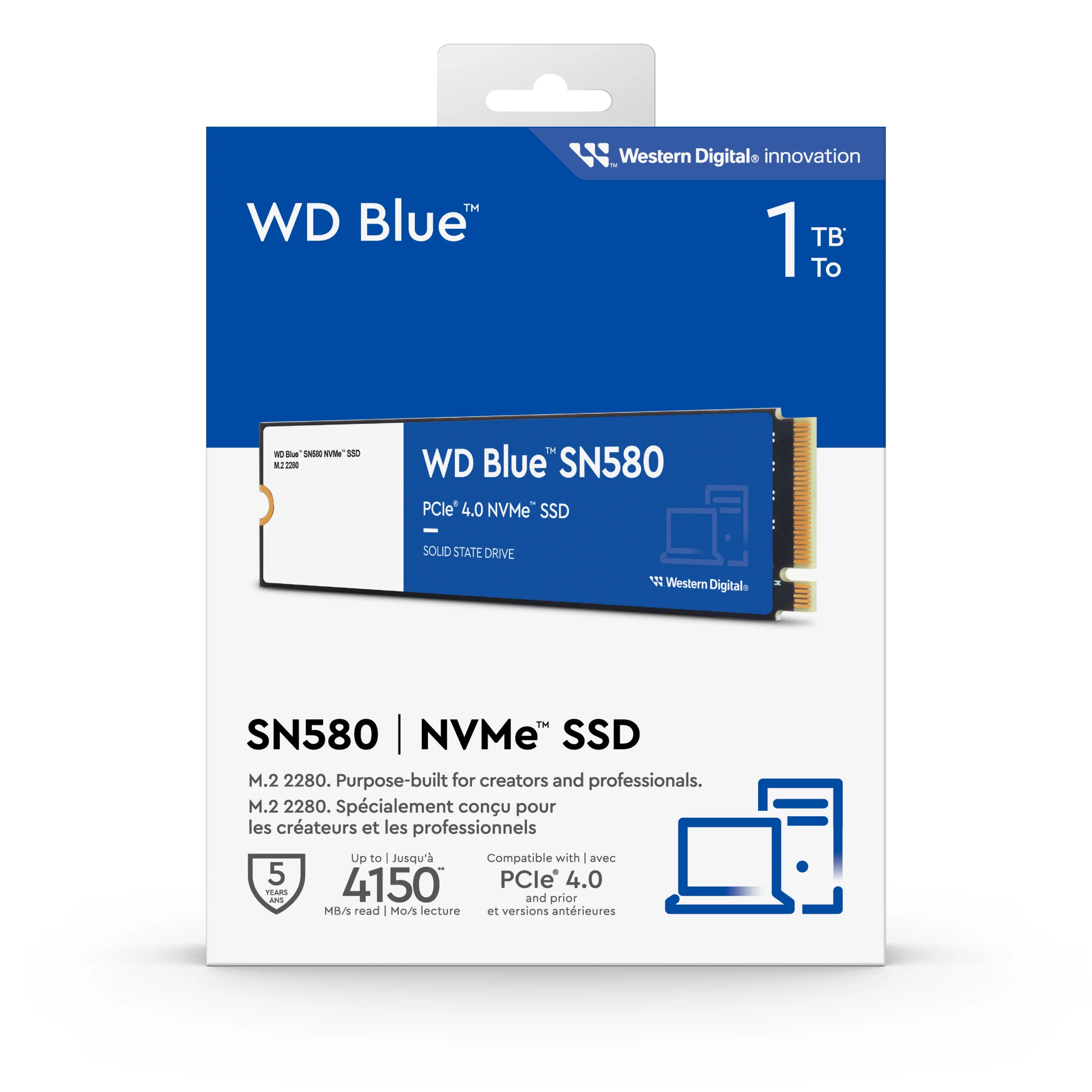WD Blue 1TB SN580 NVMe Internal SSD - WDBWMY0010BBL-WRWM - Radiant Selections
