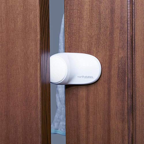 Toddleroo by North States Rotating Door Stopper: Protect Little Fingers from Getting Pinched in Doors. Attaches to The Outer Edge of Any Door. Baby proofing with Confidence (1-Count, White)
