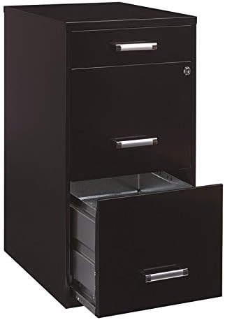 Hirsh Industries 18in. Deep 3 Metal Organizer Pencil Drawer SOHO Vertical File Cabinet, 18