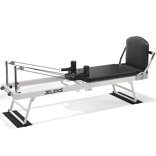 Pilates Reformer, Foldable Pilates Machine & Equipment for Home and Gym Workout with Dual Resistance and Adjustable Height Pulleys, Suitable for Advanced and Beginners Users